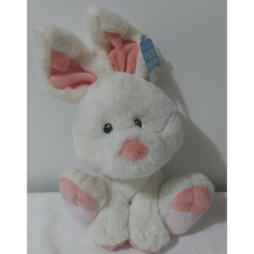 Plush Sneakers The Bunny 11" White Pink Embroidered American‎ Greeting READ
